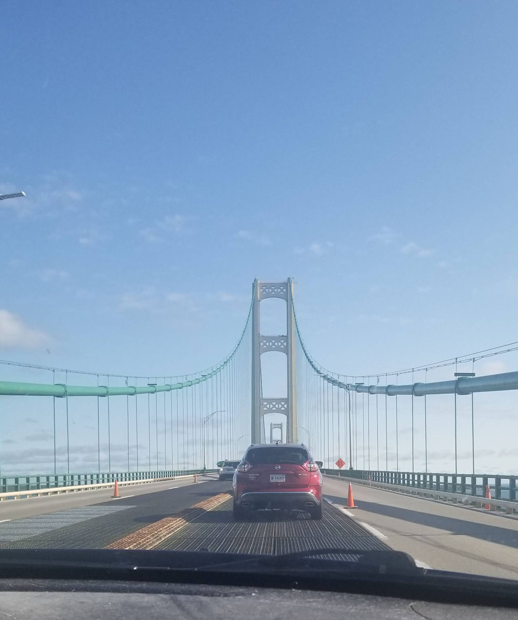 Going Over Mackinac Bridge from Lower Peninsula Going Over Mackinac Bridge from Lower Peninsula